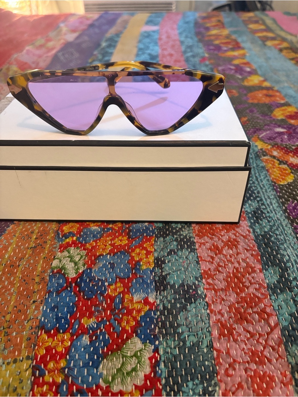 Karen Walker Tortoiseshell Sunglasses with Purple Lenses